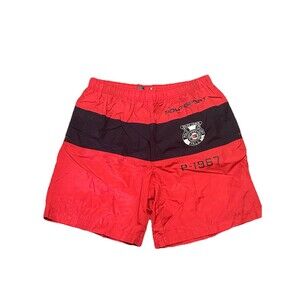 VINTAGE POLO SPORT SWIM TRUNKS‎ SIZE L P-1967 P.R.L.C RED